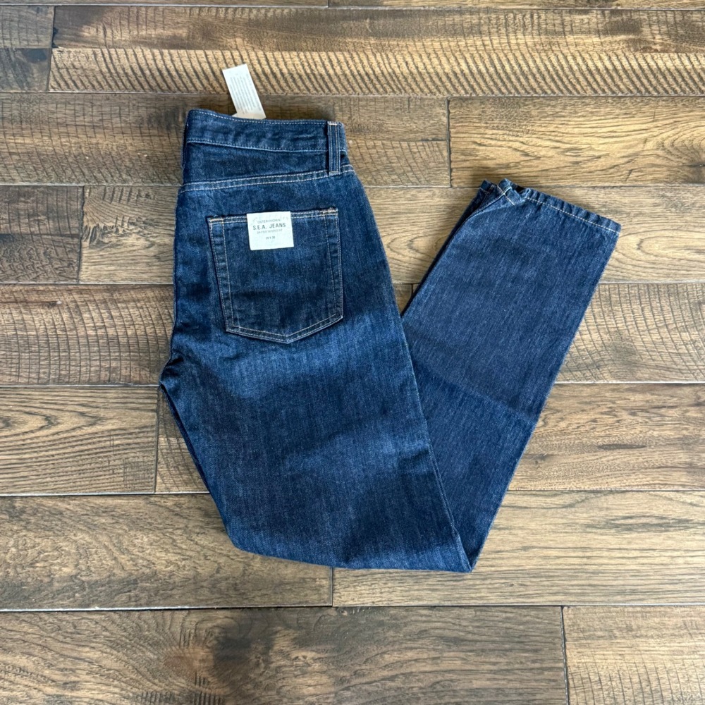 Outerknown NWT Mens SEA Jeans Drifter Tapered Fit Dark Blue Organic Cotton 29x30